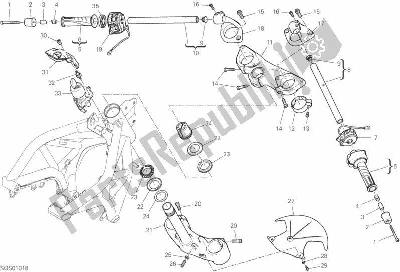 All parts for the Handlebar And Controls of the Ducati Supersport S 937 2020